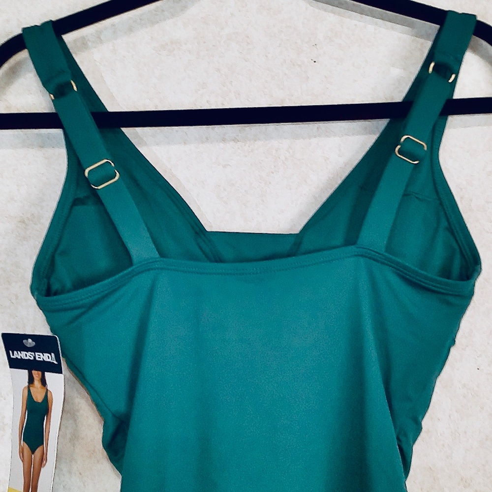 NWT Land’s End Emerald One Pc Swim Suit+UPF50+Bra Support+Adj Straps+Lining Sz S - Picture 5 of 7